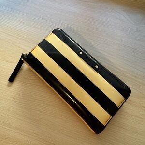Kate Spade Striped Black and Ivory Wallet